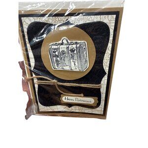 Traveler Suitcase Retirement Greeting Card Handmade Artisan Craft